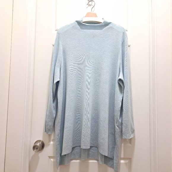 Eileen Fisher Merino Wool Mock Neck Tunic Sweater Size 2X - Picture 2 of 10